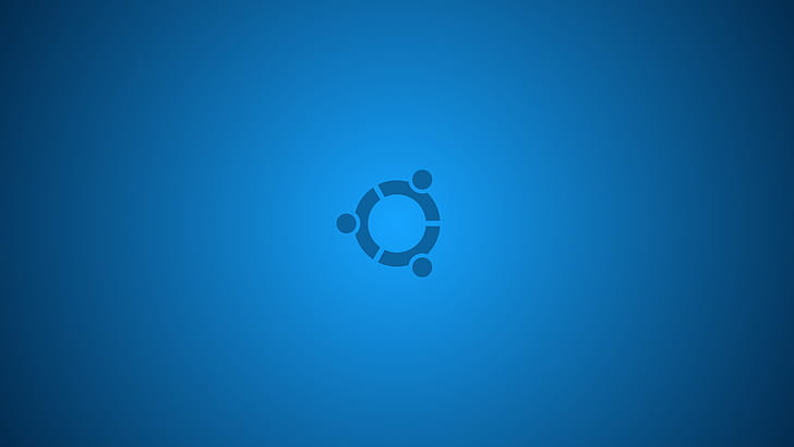 Ubuntu, niebieskie tło, symbole, minimalizm, Tapety HD