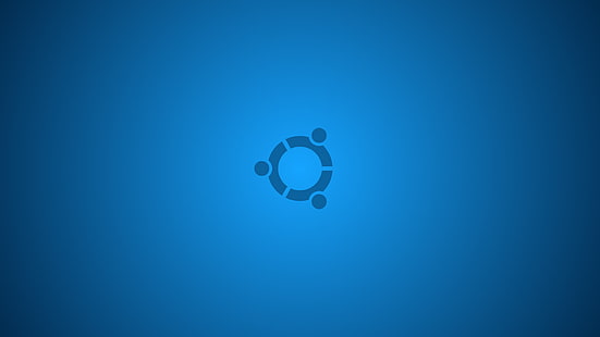 Ubuntu, blå bakgrund, symboler, minimalism, HD tapet HD wallpaper