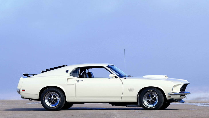 1969, 429, szef, fastback, ford, mustang, biały, Tapety HD