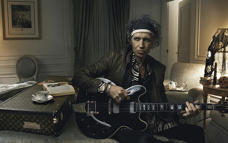 Keith Richards Louis, guitar, rock, rolling stones, annie leibovitz, keith richards, HD wallpaper