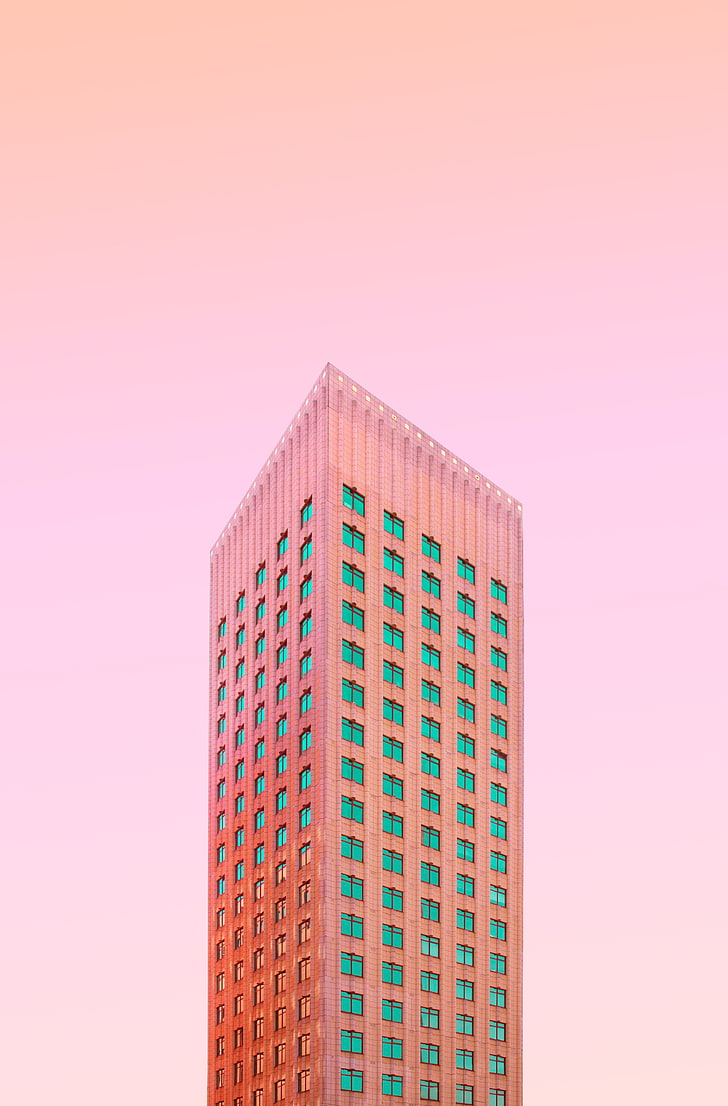 illustration de bâtiment de grande hauteur, façade, architecture, minimalisme, bâtiment, rotterdam, pays-bas, Fond d'écran HD, fond d'écran de téléphone