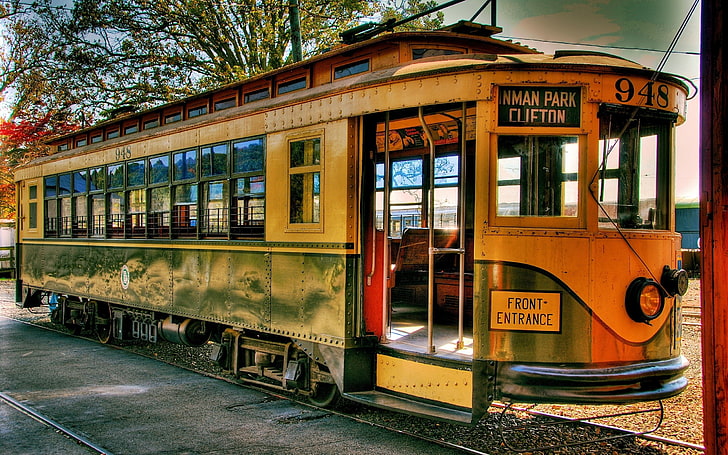 vintage, tram, urbano, Sfondo HD