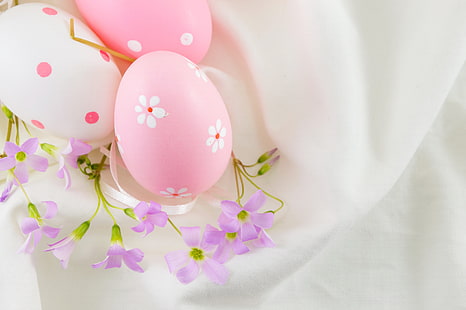 kwiaty, Wielkanoc, różowy, wiosenny, jajka, dekoracja, Happy, pisanki, Tapety HD HD wallpaper
