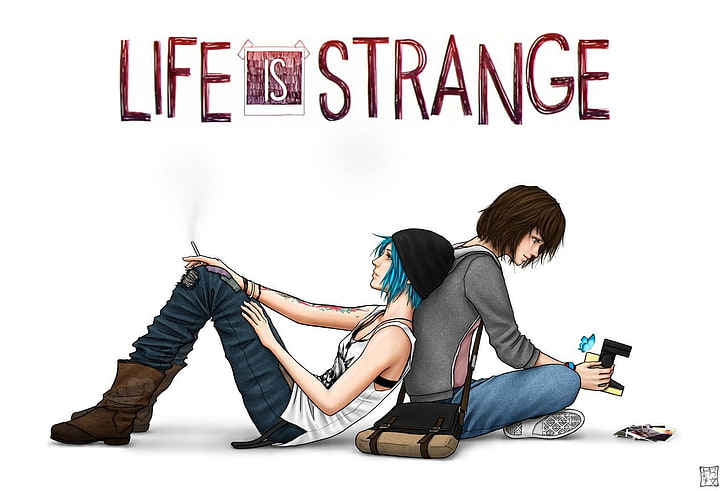 ilustrasi blue jeans wanita dengan hamparan teks Life is Strange, Life Is Strange, Max Caulfield, Chloe Price, Wallpaper HD