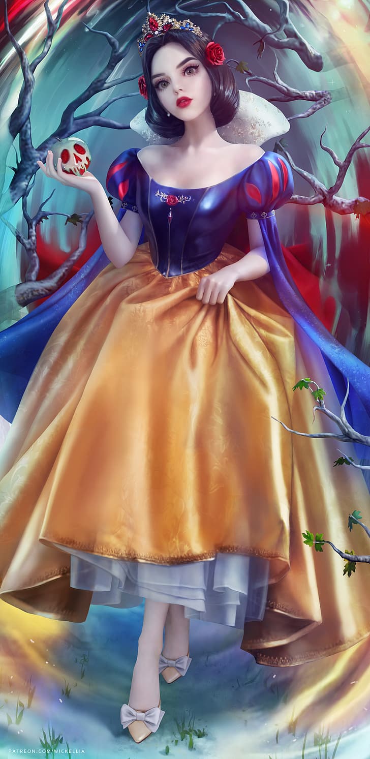 Snow White, Disney, Disney princesses, 2D, artwork, drawing, fan art, Wickellia, HD wallpaper
