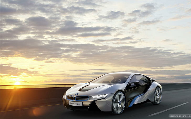 2012 BMW i8 Concept 5, silver and black luxury sports car, concept, 2012, cars, HD wallpaper