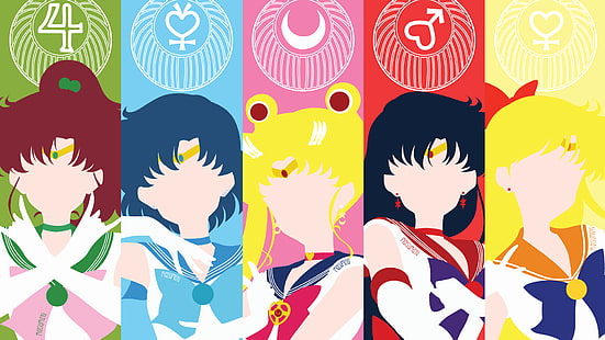 Sailor Moon, Sailor Moon Crystal, Ami Mizuno, Makoto Kino, Minako Aino, Rei Hino, Usagi Tsukino, Fond d'écran HD HD wallpaper
