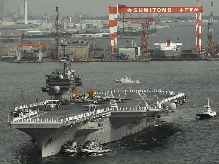 warship, aircraft carrier, military, vehicle, ship, HD wallpaper