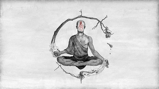 monks sketches meditation spiritual we came as romans metal music, HD wallpaper HD wallpaper