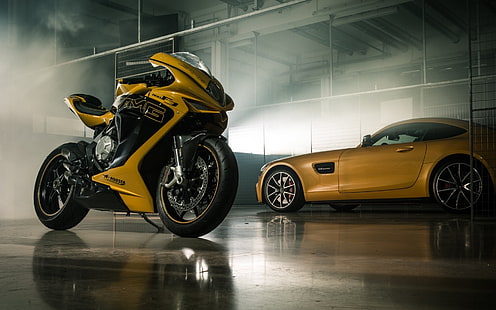 Car, Italy, Yellow, Bike, Superbike, Mv Agusta, HD wallpaper HD wallpaper