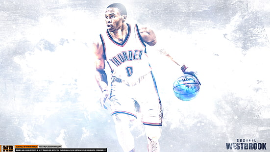 Basket, Russell Westbrook, NBA, Oklahoma City Thunder, Sfondo HD HD wallpaper