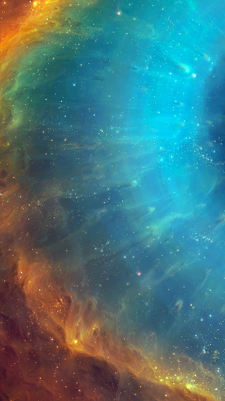 ilustração azul e amarela, supernova, TylerCreatesWorlds, espaço, arte espacial, HD papel de parede, papel de parede de celular