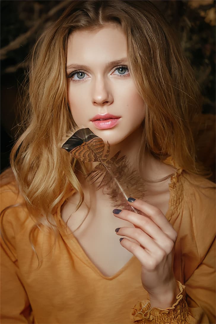 Elizaveta Podosetnikova, model, Russian, blonde, face, HD wallpaper
