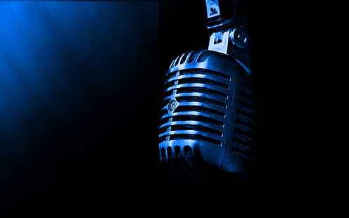 Microfone Blue HD, música, azul, microfone, HD papel de parede HD wallpaper