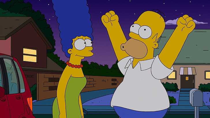 Papel pintado digital Family Guy, Los Simpson, Homer Simpson, Marge Simpson, Fondo de pantalla HD