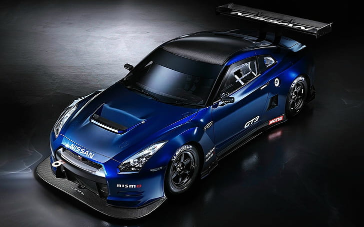 Nissan Skyline GT-R R35, mobil, Nissan, mobil biru, kendaraan, Wallpaper HD