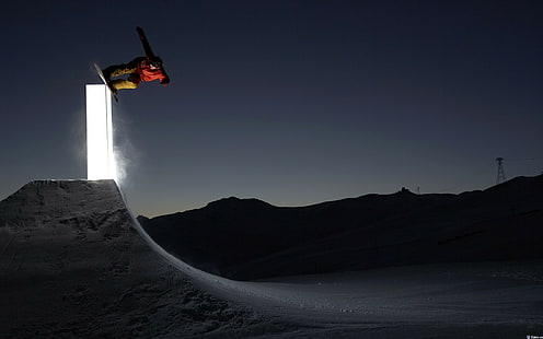 snowboarding, sport, night, HD wallpaper HD wallpaper