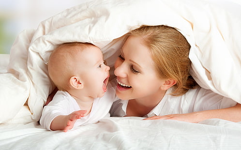 bayi yang putih, Ibu, bayi, Baby Beach, Wallpaper HD HD wallpaper