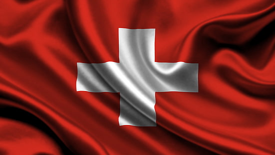 white and red cross textile, Switzerland, flag, HD wallpaper HD wallpaper