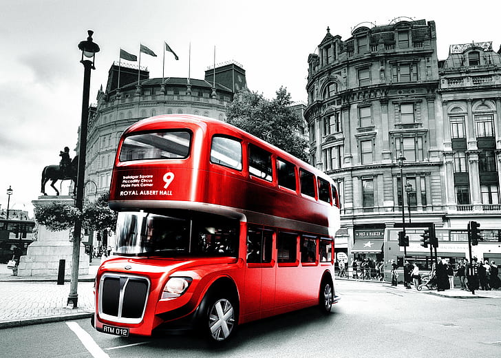 bus, Londres, Fond d'écran HD