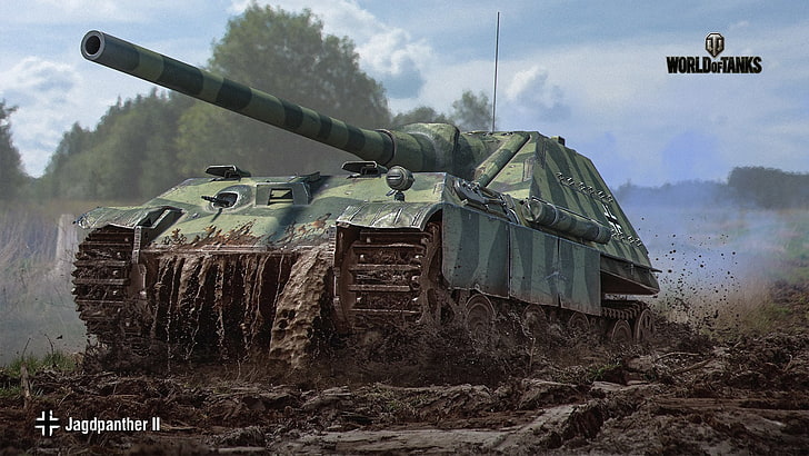 World of Tanks Jagdganther II tank illustration, SAU, WoT, World of Tanks, German, Wargaming, Jagdpanther II, HD wallpaper