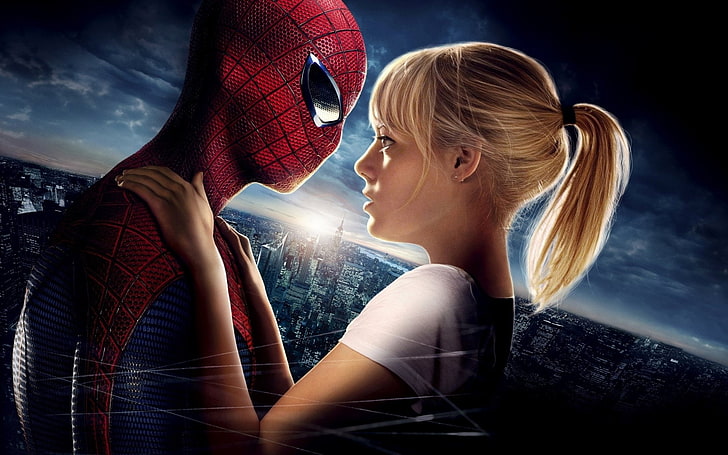 The Amazing Spider-Man and Gwen wallpaper, Spider-Man, The Amazing Spider-Man, Gwen Stacy, HD wallpaper