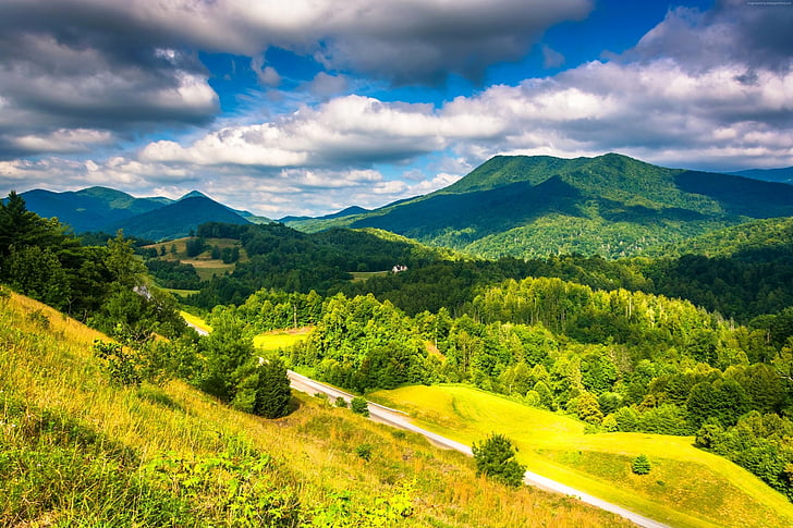 Earth, Landscape, Appalachian Mountains, Cloud, Forest, Mountain, Nature, Road, Sky, Tree, HD wallpaper