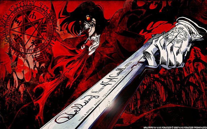 Spielanwendung Tapete, Anime, Hellsing, Alucard (Hellsing), Pistole, Vampir, HD-Hintergrundbild