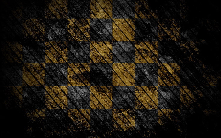 brown and gray checkered wallpaper, cells, white, black, color, HD wallpaper