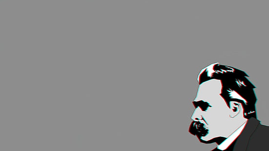 Friedrich Nietzsche philosophers aberracja chromatyczna proste tło, Tapety HD HD wallpaper