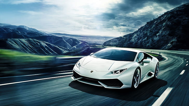 Lamborghini Huracan LP640-4 velocidad superdeportivo blanco, Lamborghini, blanco, superdeportivo, velocidad, Fondo de pantalla HD