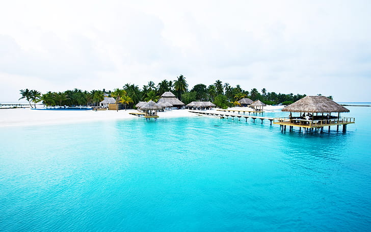 Остров Сейшелски острови, Малдиви, море, океан, пейзаж, екзотика, рай, HD тапет