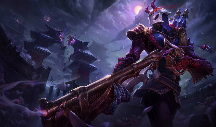 ADC, Adcarry, Blood moon, Jhin, Summoners Rift, HD wallpaper