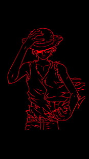 アニメ、アニメの少年、モンキー・D・ルフィ、ワンピース、赤、 HDデスクトップの壁紙 HD wallpaper