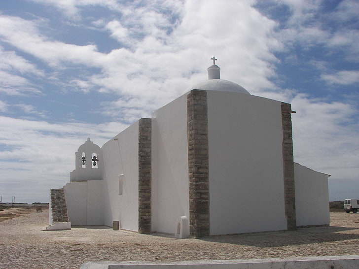 algarve, architecture, church, portugal, sagres, HD wallpaper