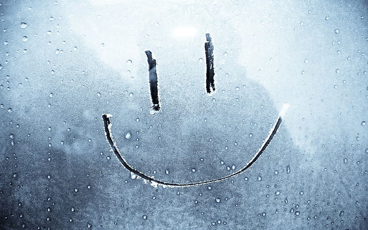 Lächeln, Zeichnen auf Glas, Glück, HD-Hintergrundbild