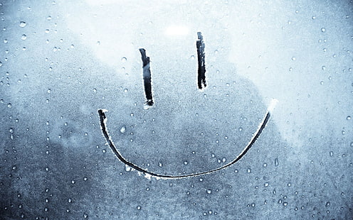 Sonrisa, Dibujo sobre vidrio, Felicidad, Fondo de pantalla HD HD wallpaper