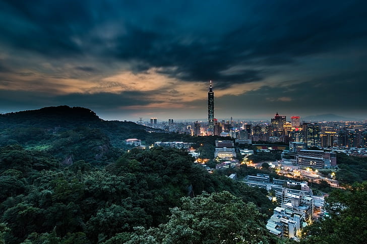 paysage urbain, Taipei, Thaïlande, Taipei 101, Fond d'écran HD