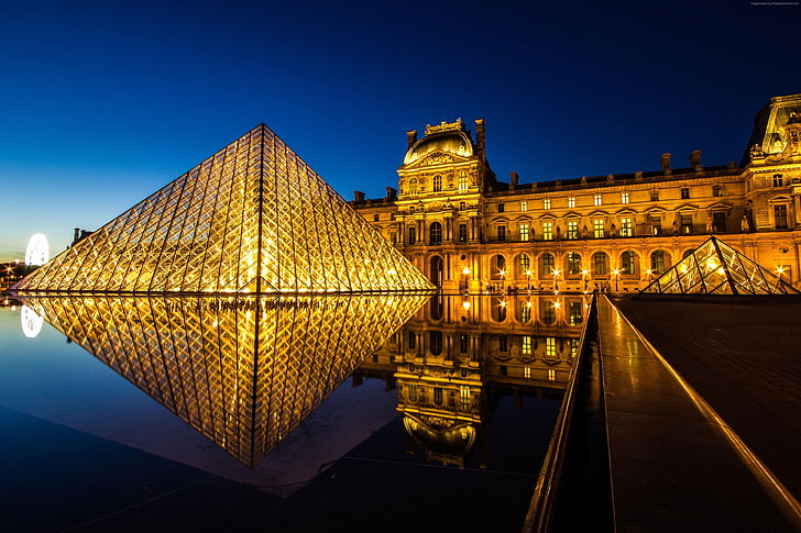 Voyage, musée du Louvre, France, Paris, Tourisme, Fond d'écran HD