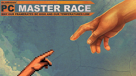 PC Master Race цифровые обои, компьютерные игры, пиксельные, HD обои HD wallpaper