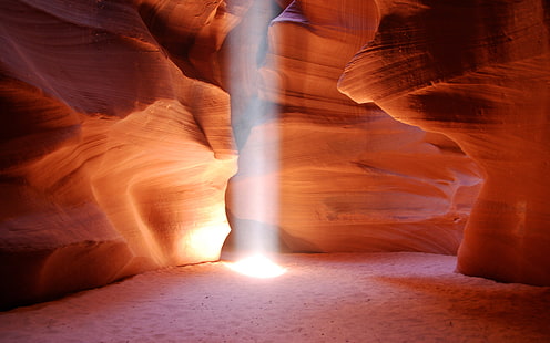 каньон антилопы, песок, лучи, свет, скала, камни, скалы, камень, луч, ущелье, пещера, Америка, США, Аризона, пещеры, каньоны, ущелья, HD обои HD wallpaper