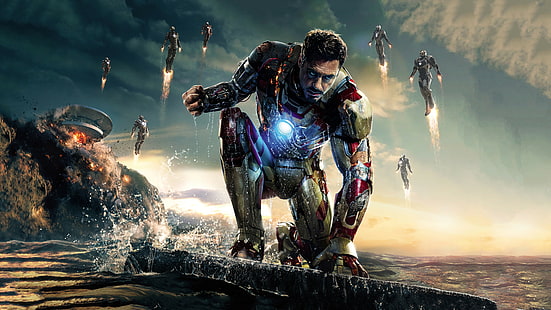 Цифров тапет Iron Man 3, Avengers: Age of Ultron, Avengers 2, Robert Downey Jr., Iron Man, Tony Stark, Poster, HD тапет HD wallpaper