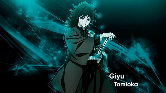 Giyu Tomioka (Kimetsu no Yaiba) ، Kimetsu no Yaiba ، شيطان، خلفية HD HD wallpaper