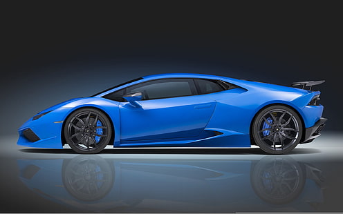 Lamborghini Huracan blu supercar vista laterale, Lamborghini, Huracan, blu, Supercar, lato, vista, Sfondo HD HD wallpaper