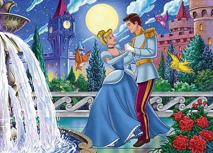 Disney Cinderella, Movie, Cinderella (1950), Cartoon, Cinderella, Disney, HD tapet HD wallpaper