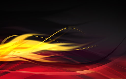 abstrakt, grafikdesign, wellenlinien, rot, gelb, HD-Hintergrundbild HD wallpaper