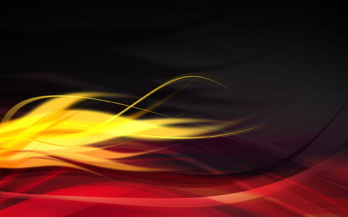 Wellenlinien, abstrakt, gelb, rot, Grafikdesign, HD-Hintergrundbild HD wallpaper