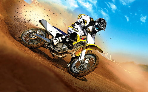 motocross, Suzuki, sport motoristici, corse, sport, veicoli, Sfondo HD HD wallpaper