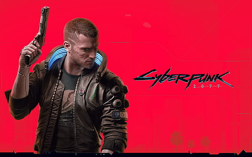 Cyberpunk 2077, cyberpunk, czerwony, grafika z gier wideo, postacie z gier wideo, Tapety HD HD wallpaper