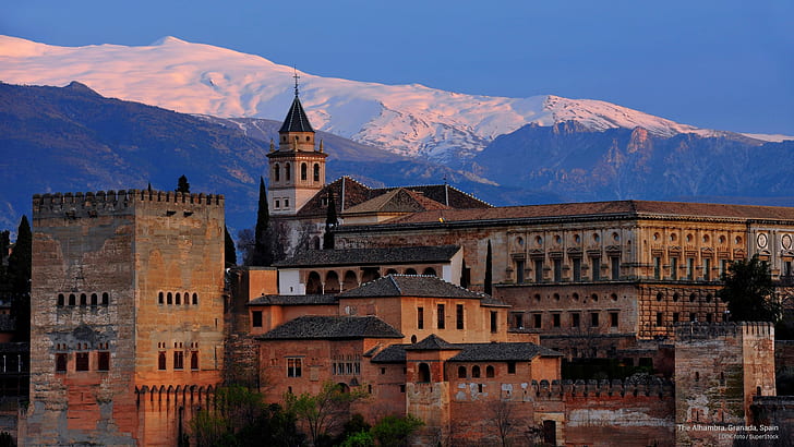 La Alhambra, Granada, España, Arquitectura, Fondo de pantalla HD